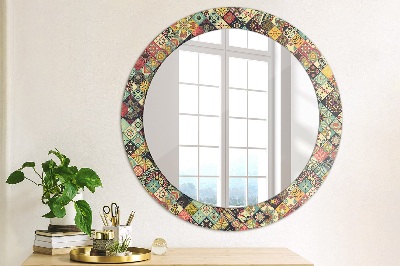 Round mirror decor Ethnic floral