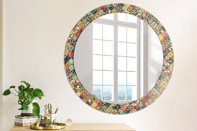 Round mirror decor Ethnic floral