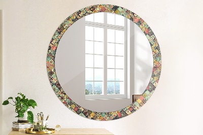 Round mirror decor Ethnic floral