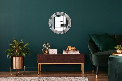 Round mirror printed frame Hexagon pattern