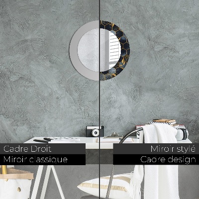 Round mirror decor Marble hexagon