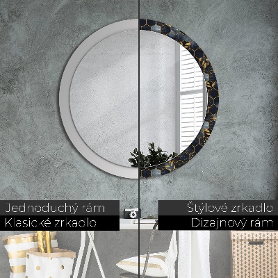 Round mirror decor Marble hexagon