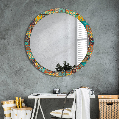 Round mirror decor Arabic pattern