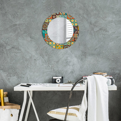 Round mirror decor Arabic pattern