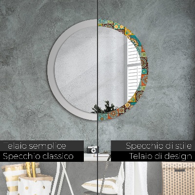 Round mirror decor Arabic pattern