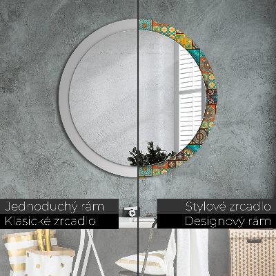 Round mirror decor Arabic pattern