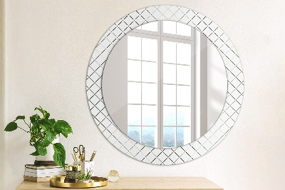 Round decorative wall mirror Crossed lines