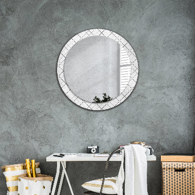 Round decorative wall mirror Crossed lines