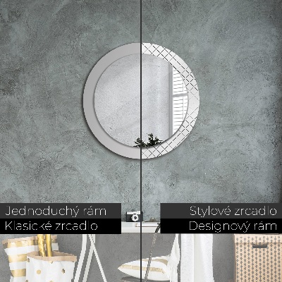 Round decorative wall mirror Crossed lines