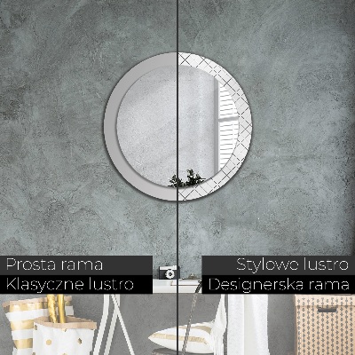 Round decorative wall mirror Crossed lines