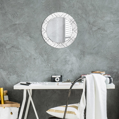 Round decorative wall mirror Crossed lines