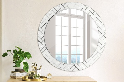 Round decorative wall mirror Herringbone