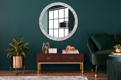 Round decorative wall mirror Herringbone