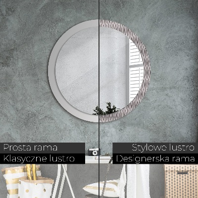 Round mirror printed frame Geometric dots pattern