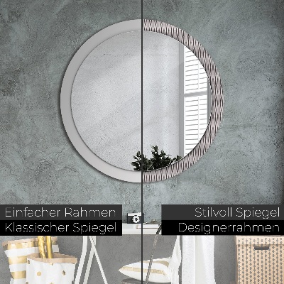 Round mirror printed frame Geometric dots pattern