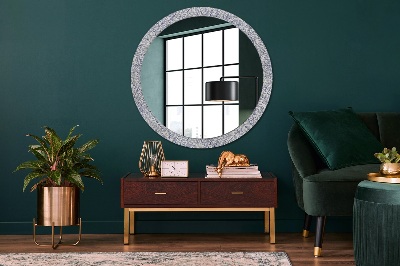 Round mirror decor Tropical palm countur