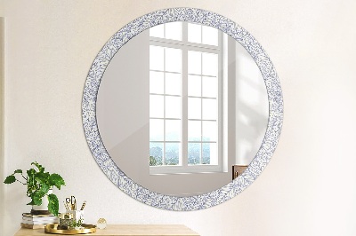 Round mirror decor Tropical palm countur