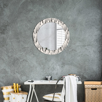 Round mirror printed frame Stripes pattern
