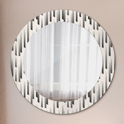 Round mirror printed frame Stripes pattern