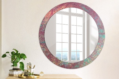 Round mirror printed frame Festival of colors
