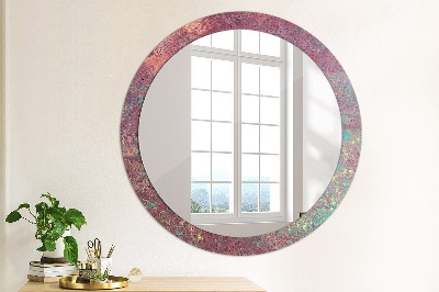 Round mirror printed frame Festival of colors
