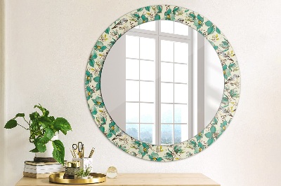 Round mirror decor Flowers and birds