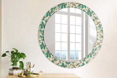 Round mirror decor Flowers and birds