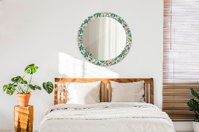 Round mirror decor Flowers and birds