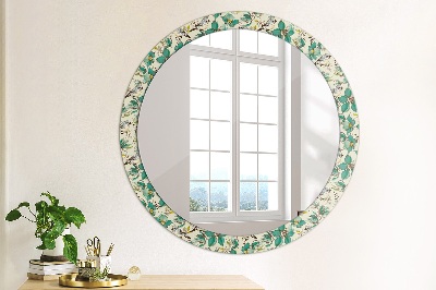 Round mirror decor Flowers and birds