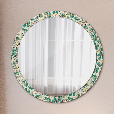 Round mirror decor Flowers and birds