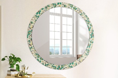 Round mirror decor Flowers and birds