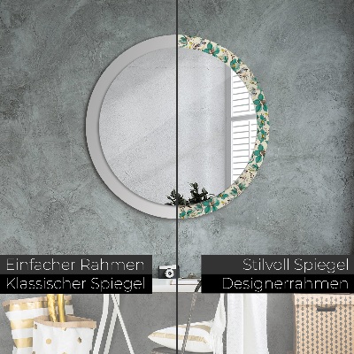 Round mirror decor Flowers and birds