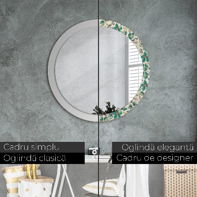 Round mirror decor Flowers and birds