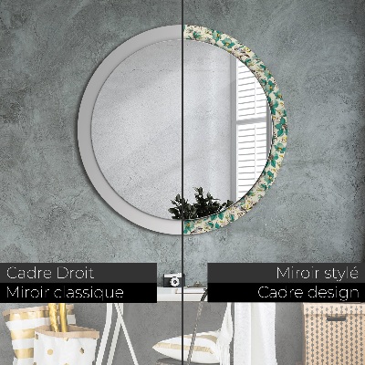 Round mirror decor Flowers and birds