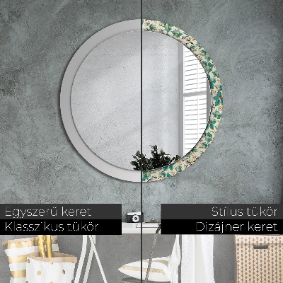 Round mirror decor Flowers and birds