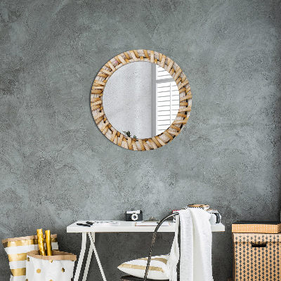 Round mirror decor Natural plait