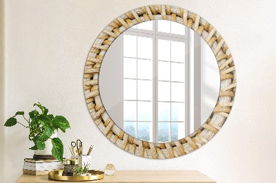 Round mirror decor Natural plait