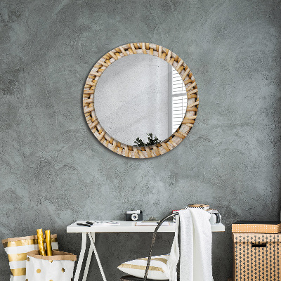 Round mirror decor Natural plait