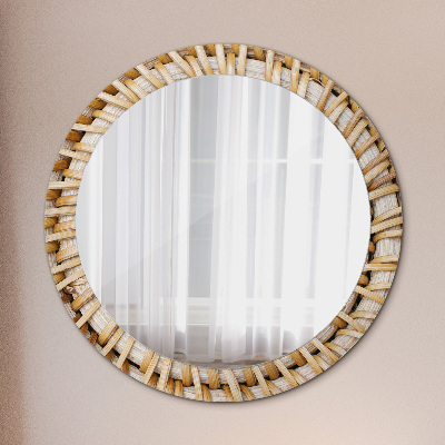 Round mirror decor Natural plait