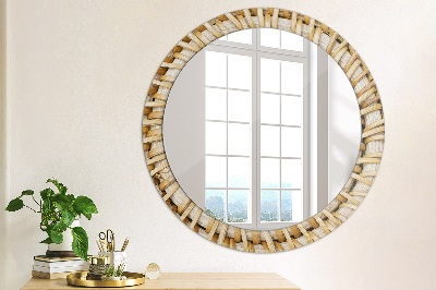 Round mirror decor Natural plait