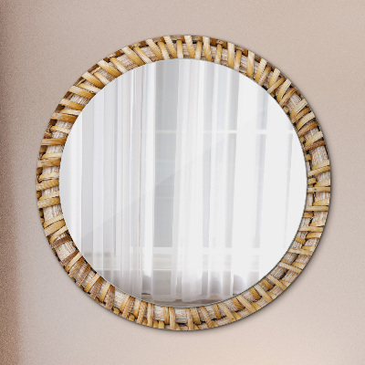 Round mirror decor Natural plait