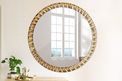 Round mirror decor Natural plait