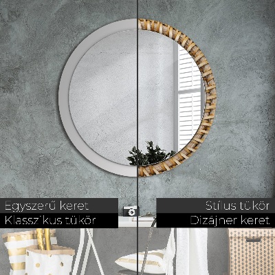 Round mirror decor Natural plait