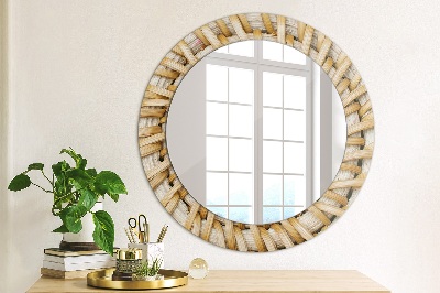 Round mirror decor Natural plait