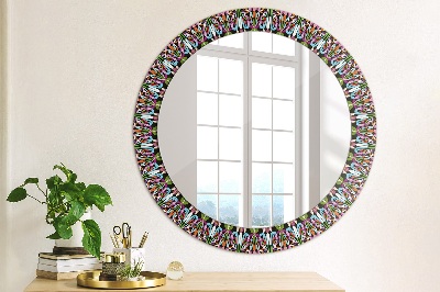 Round decorative wall mirror Psychodelic mandala pattern