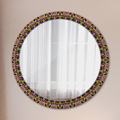 Round decorative wall mirror Psychodelic mandala pattern