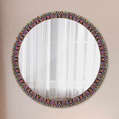 Round decorative wall mirror Psychodelic mandala pattern