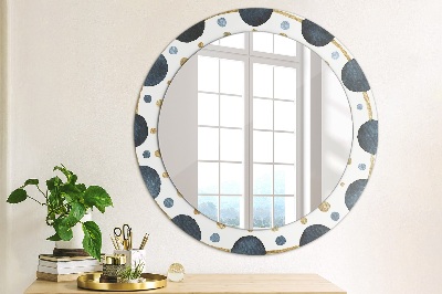 Round mirror printed frame Moon mandala