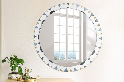 Round mirror printed frame Moon mandala