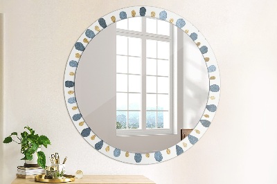 Round mirror printed frame Moon mandala